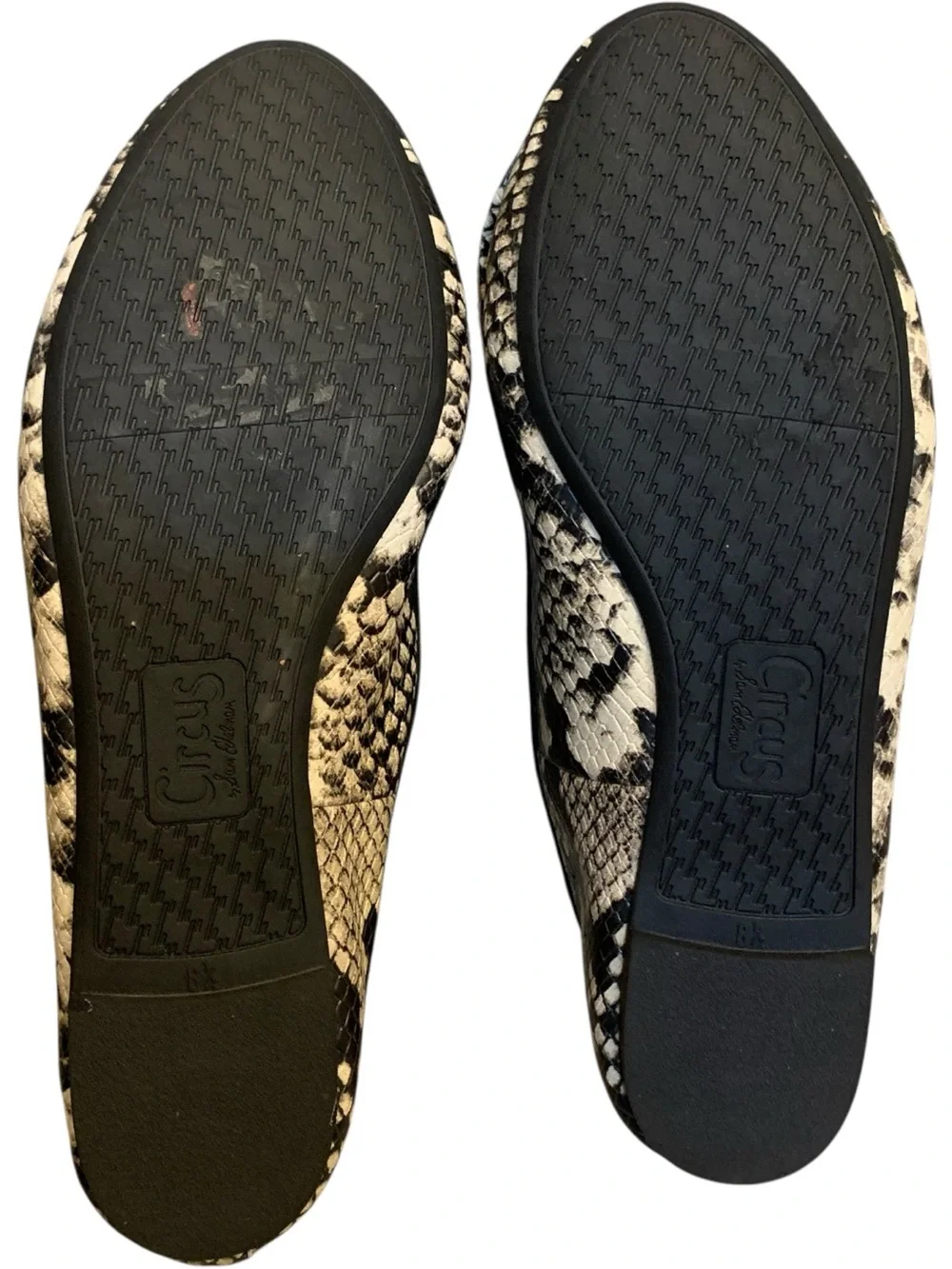 Circus by Sam Edelman Black and White Snake-Print Ballet Flats